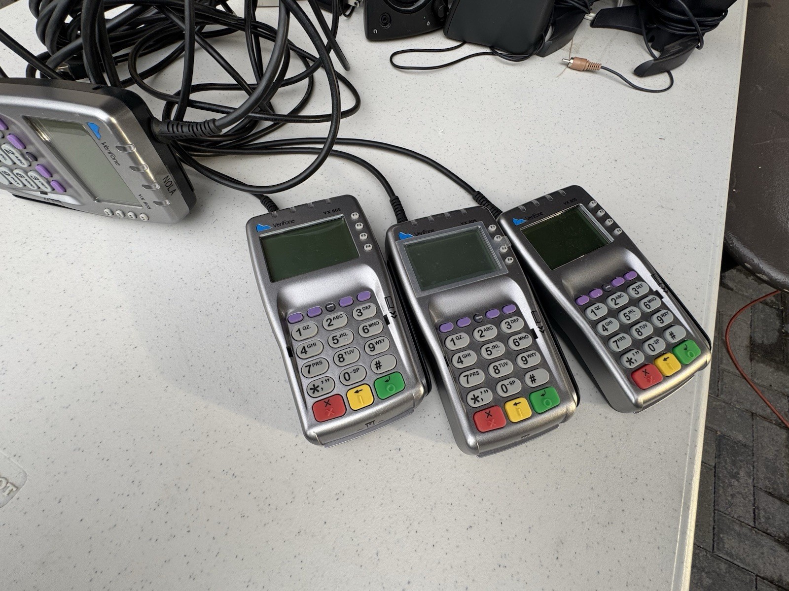 Lot of 2 Verifone VX 805 CTLS Credit Card Reader Slide & Chip Reader