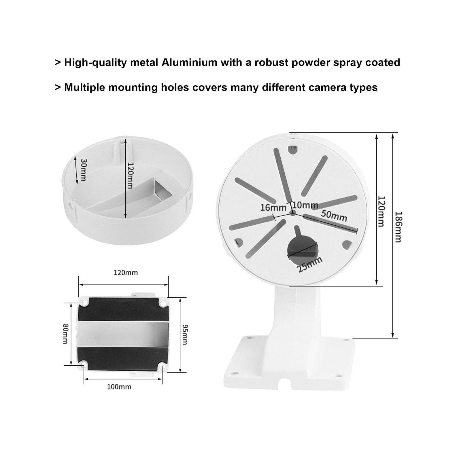 WiTi 4.7 inches Wall Mount Bracket for Dome Security Camera,Dee… FAST USA SHIP