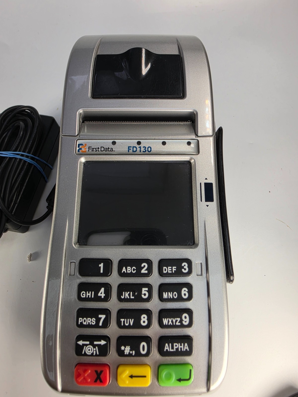 First Data FD130 Credit Card Terminal EMV NFC Dial/IP w/ Power Supply Tested