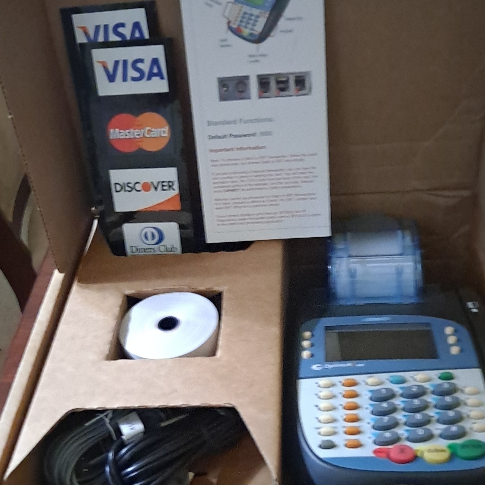 Hypercom Optimum T4220 Wired Credit Card Terminal POS w/ Paper Roll