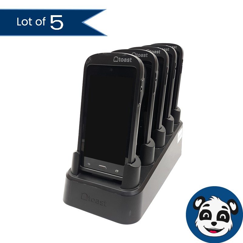 Set of 5 TOAST DTC100 Credit Card Terminals, w/ Base Charging, No PSU – “A”