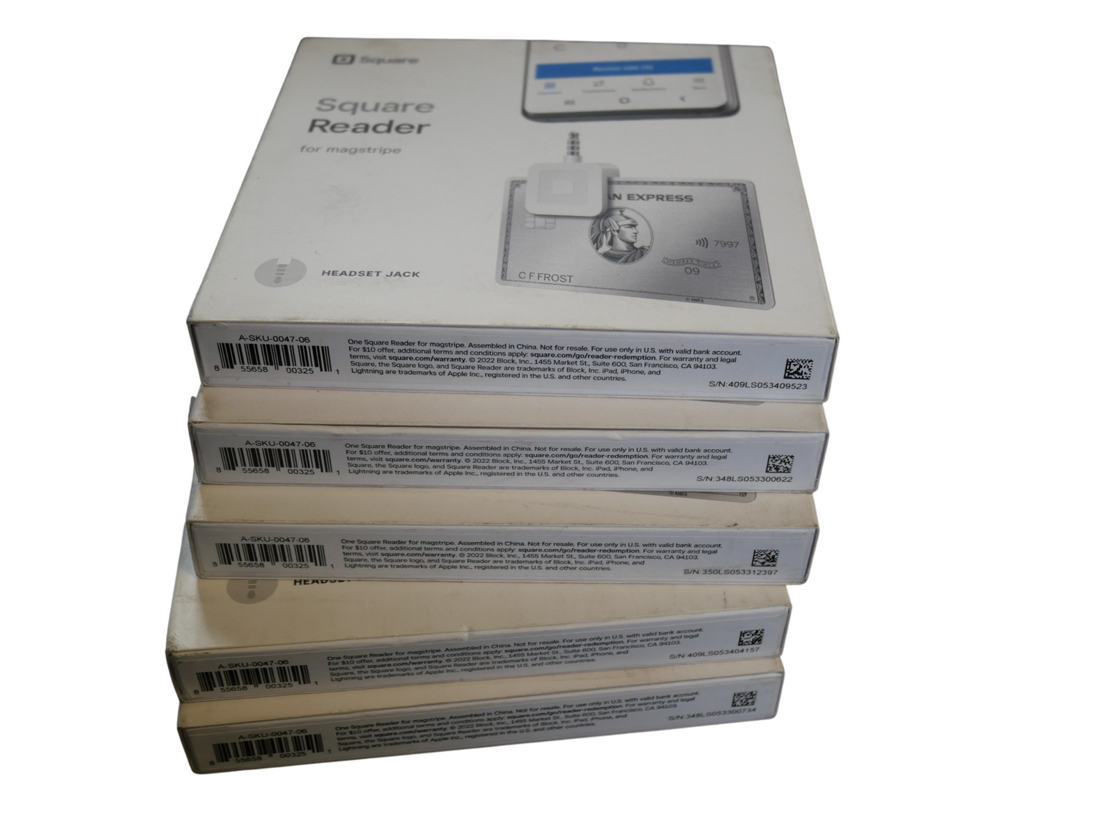Lot 5 Square Credit Debit Card Reader – Free shipping