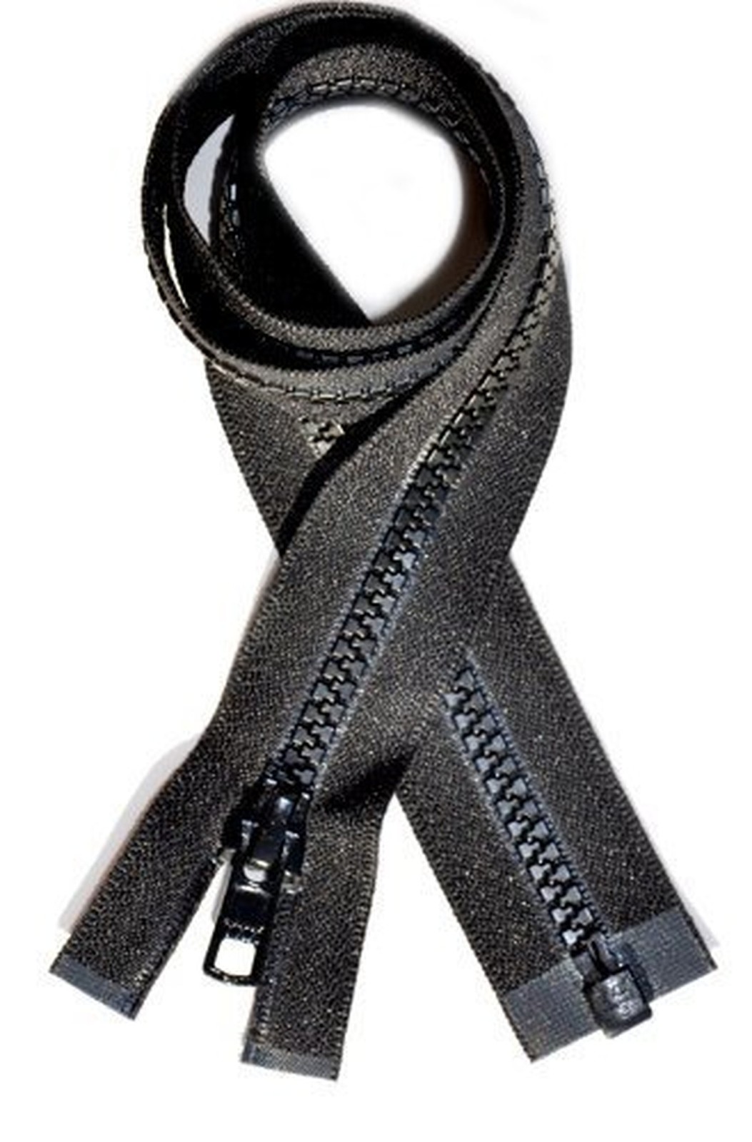 YKK® #3 Molded Black Plastic Separating Zipper (2 Pieces Per Pack) (72″ Inc