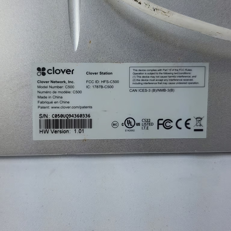 Clover C500 Station POS System Touchscreen Printer Card Reader Hub White Blocked