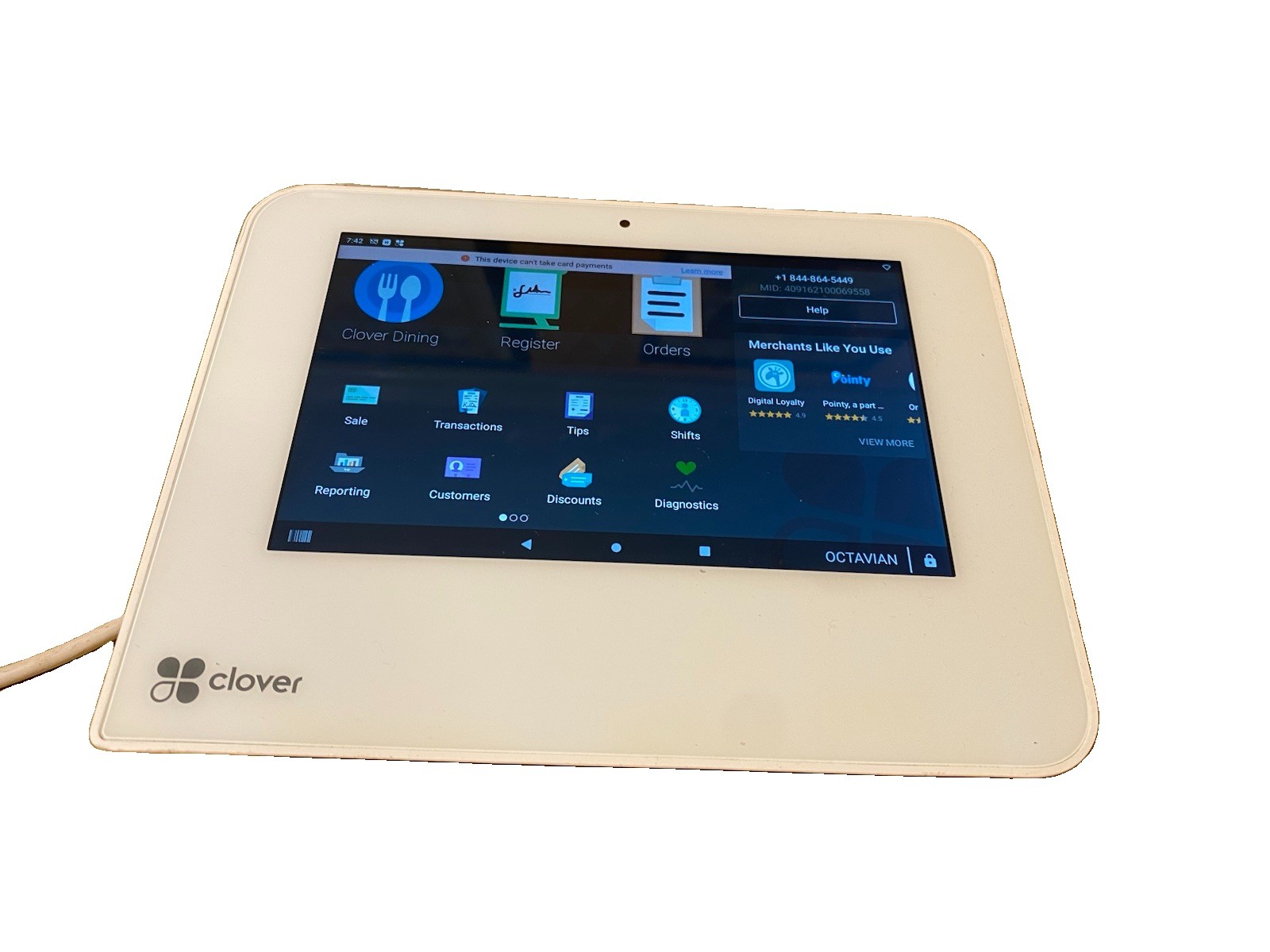 Clover Mini 2nd Generation C302U With Flagship POS Credit Card Terminal B2