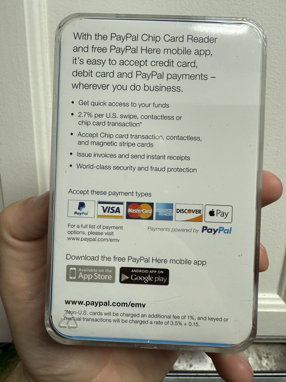 PayPal Chip & Swipe Credit Card Reader M010-PROD10-V2-3 For Parts