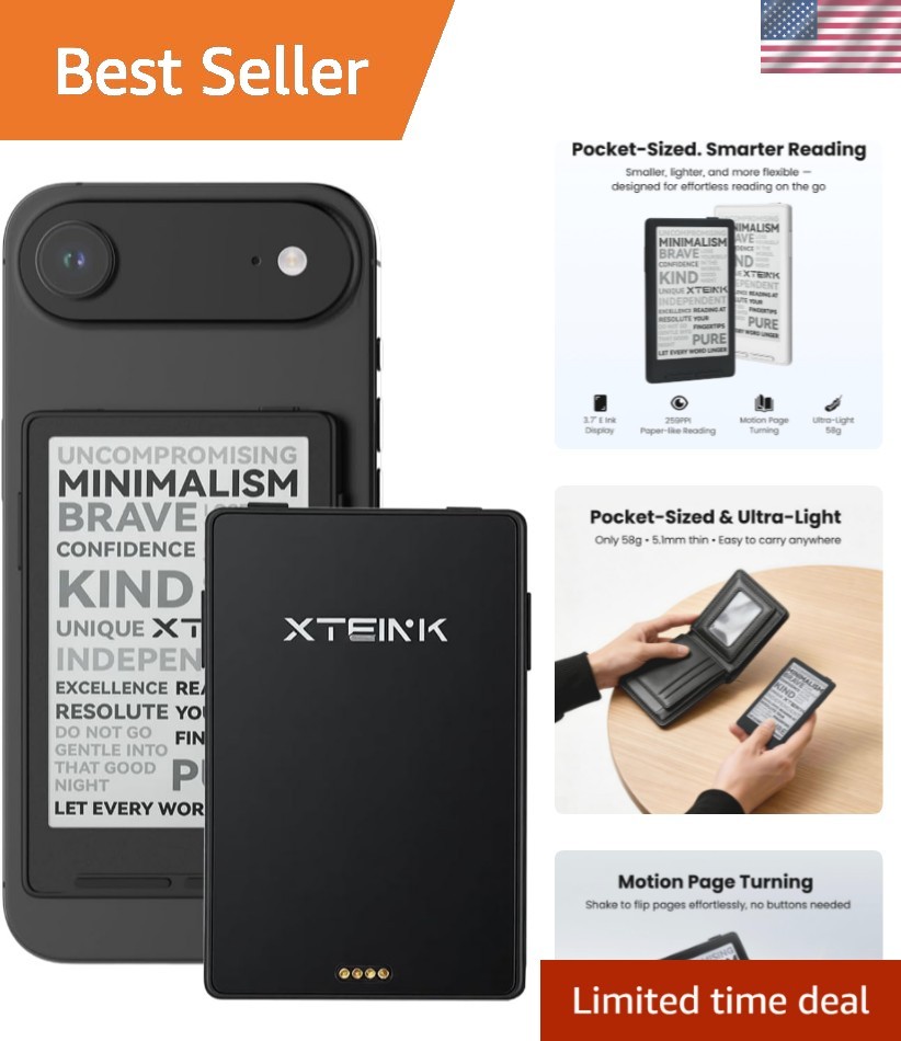 3.7″ Lightweight E-Ink eReader for Seamless Reading | 16GB Built-In, Expandable