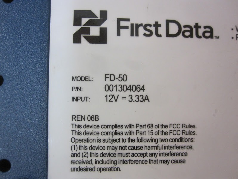 First Data FD-50 Credit Card Processing Terminal – No Power Adapter