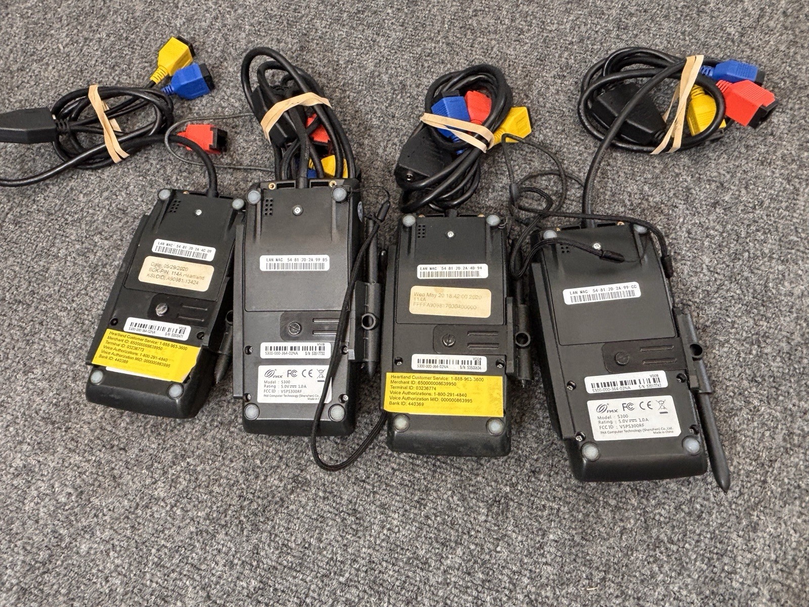 (LOT OF 4) PAX S300 Credit Card Terminal UNTESTED AS-IS
