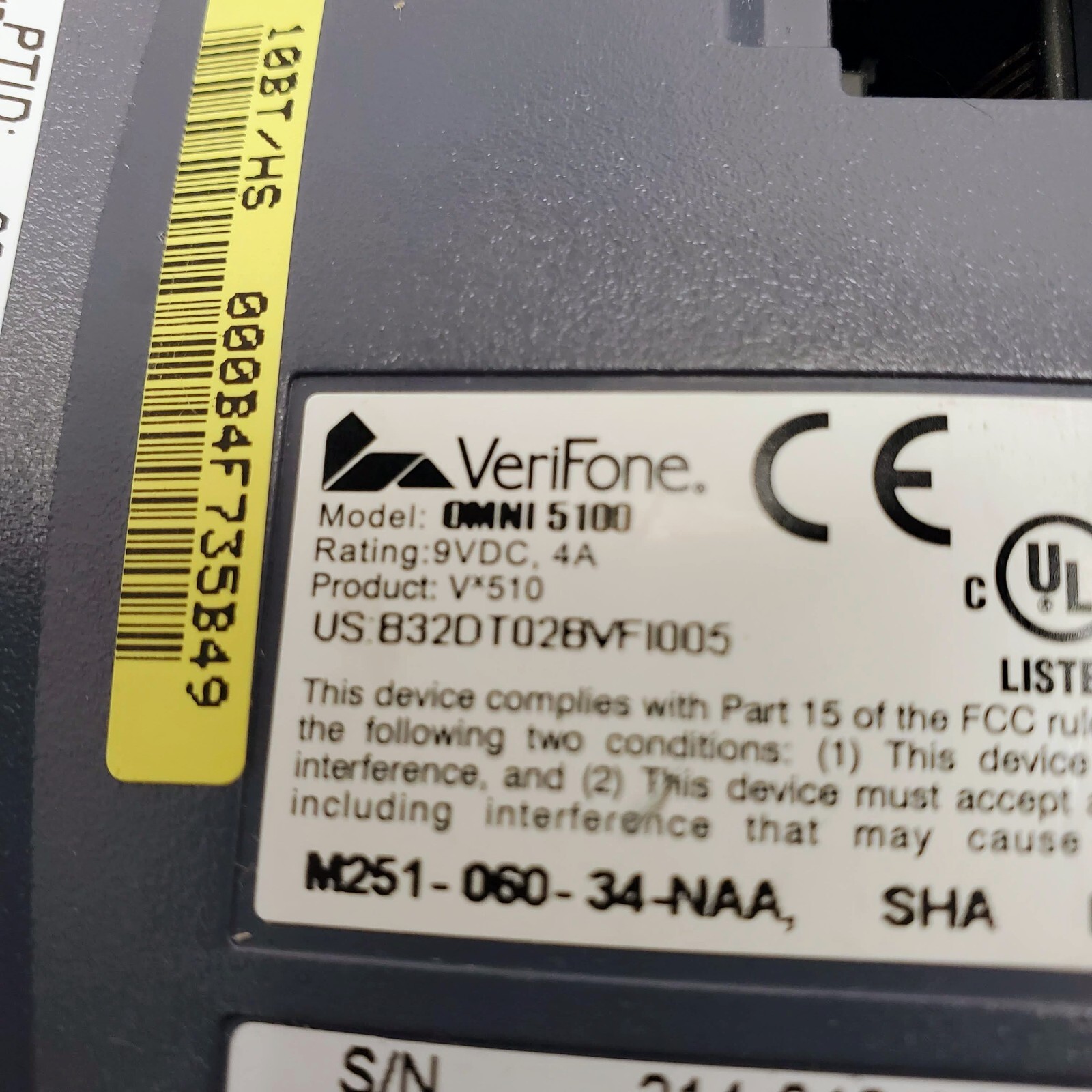 VeriFone Vx510 Omni 5100 POS Credit Card Terminal Reader