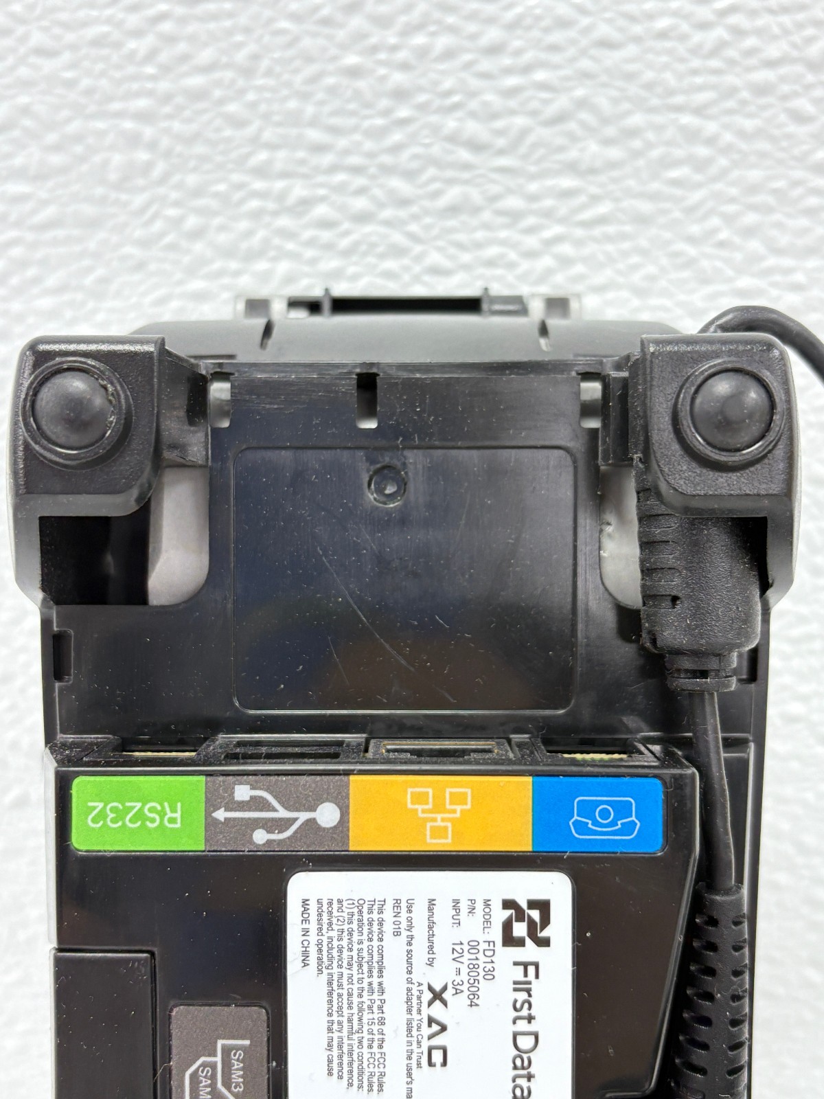 Pre Owned | First Data FD130 POS Credit Card Terminal with Power Adapter -Silver