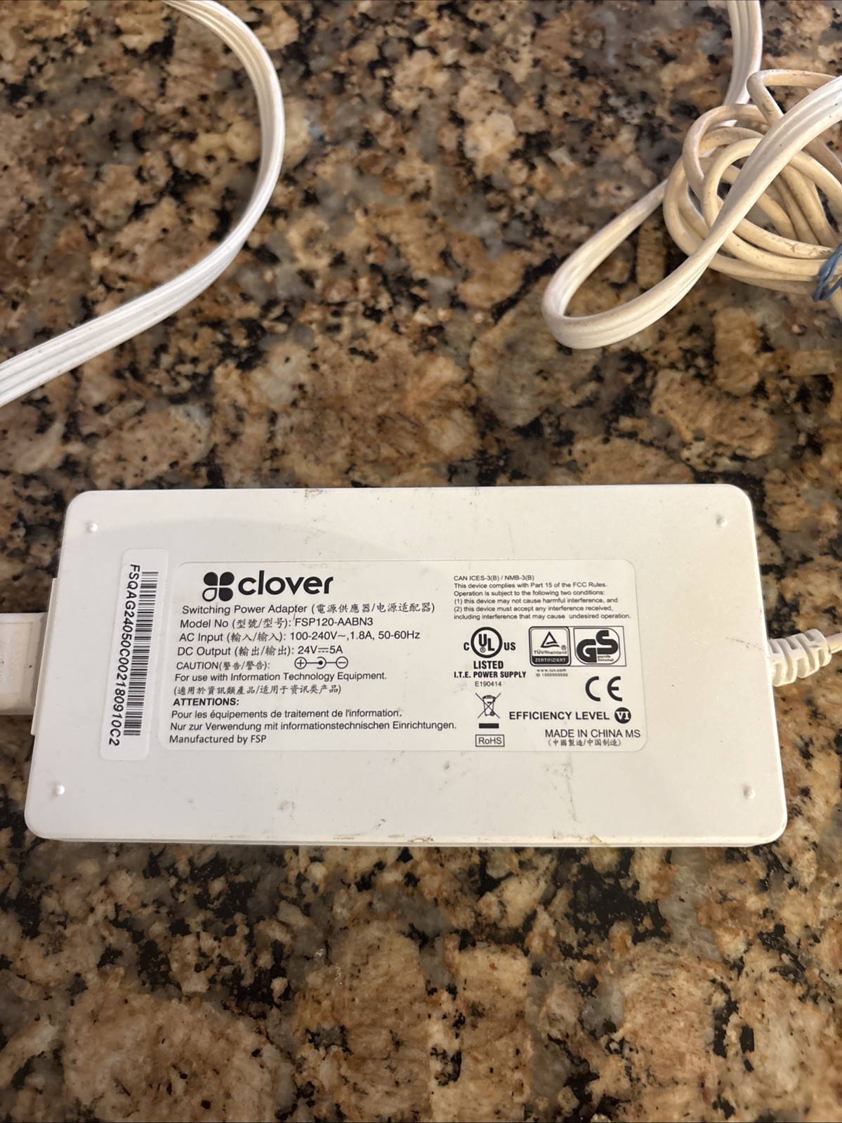 Genuine Clover Station Switching Power Adapter Power Supply Model FSP120-AABN3