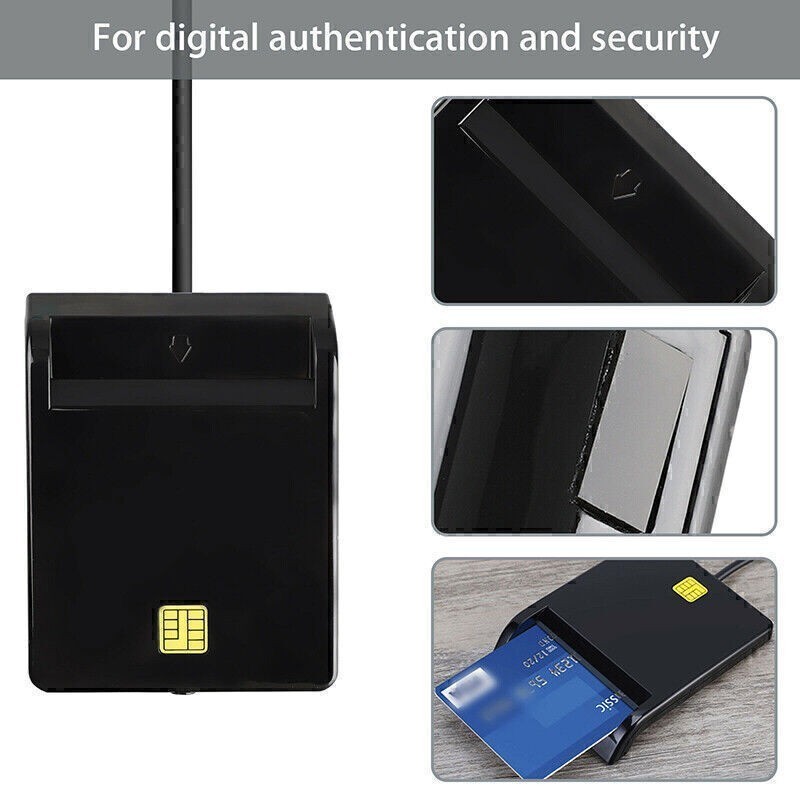 USB Smart Card Reader for Bank Card CAC Government ID Chip Card Read Information