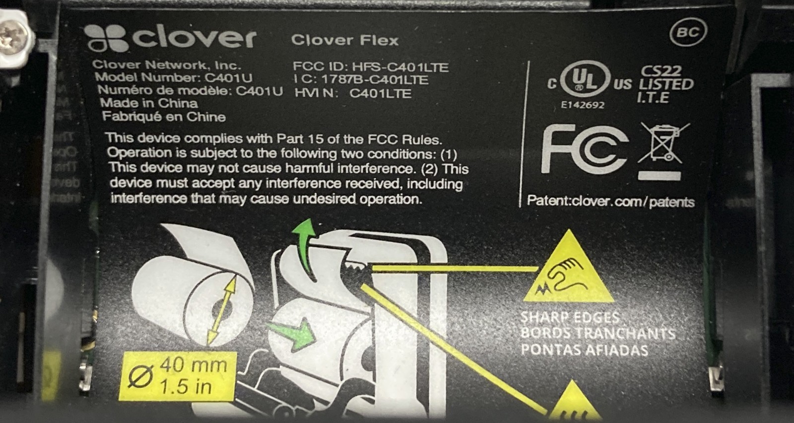 Lot of 3 Clover Flex C401U Credit Card Terminal w/ Charging Base (Units Only)