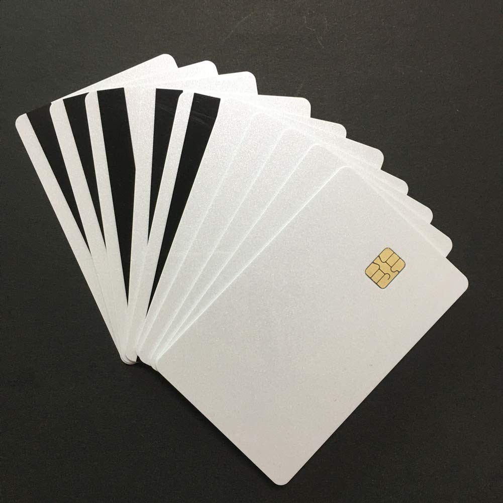 Sle4442 Chip Pearl White Cards With Hi-co Magnetic Stripe Pvc Blank Ca