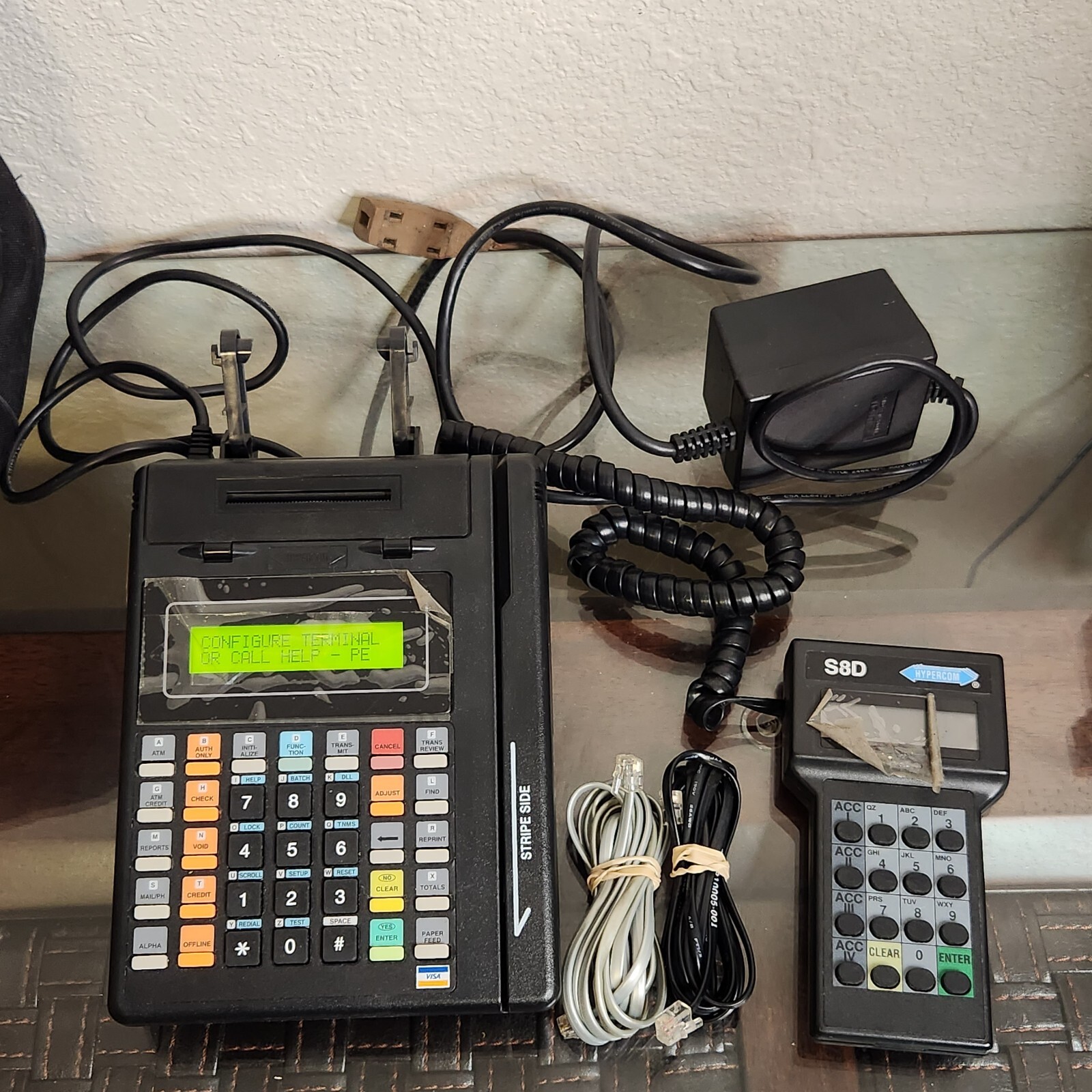 Hypercom TSYS T7PT VMS VISA EBT T7P Credit Card reader /w Accessories