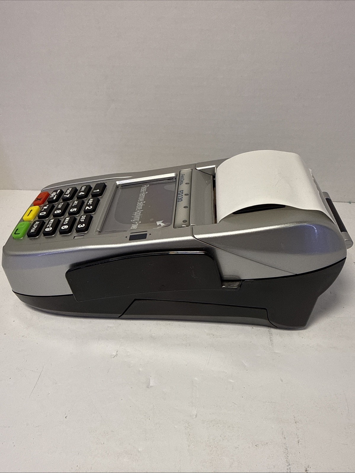 First Data FD130 Credit Card Machine w/Power Supply Privacy Shield Phone Cable