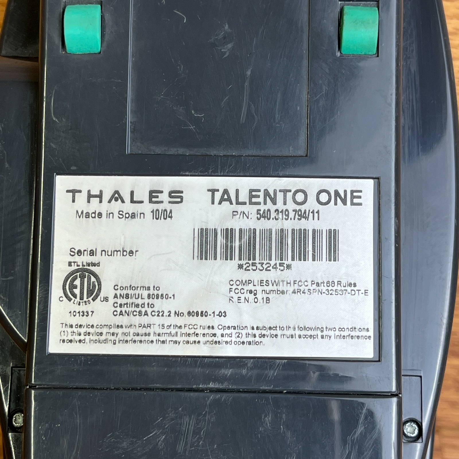 Thales Talento T-One Black Wired Digital LCD Display 25-key Credit Card Terminal