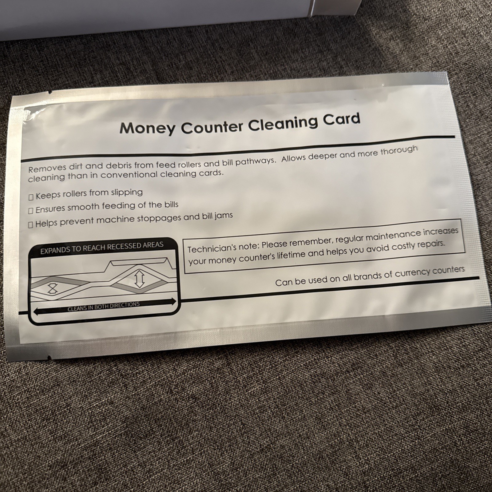24 Pack of Cash Counter Cleaning Cards for Cash Machines