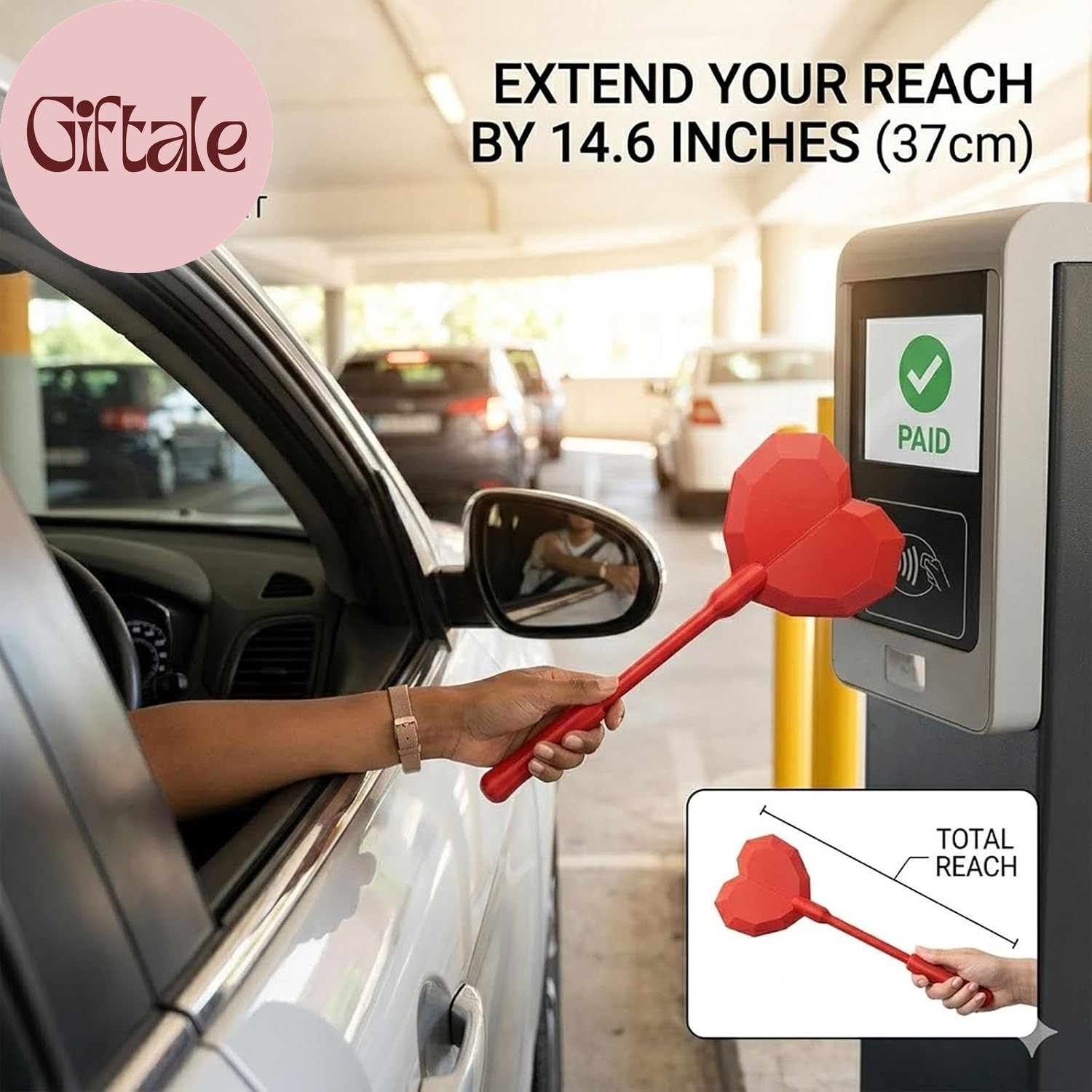 Detachable Heart-Shaped Credit Card Wand, 3D Printed Tap to Pay Grabber Holder f