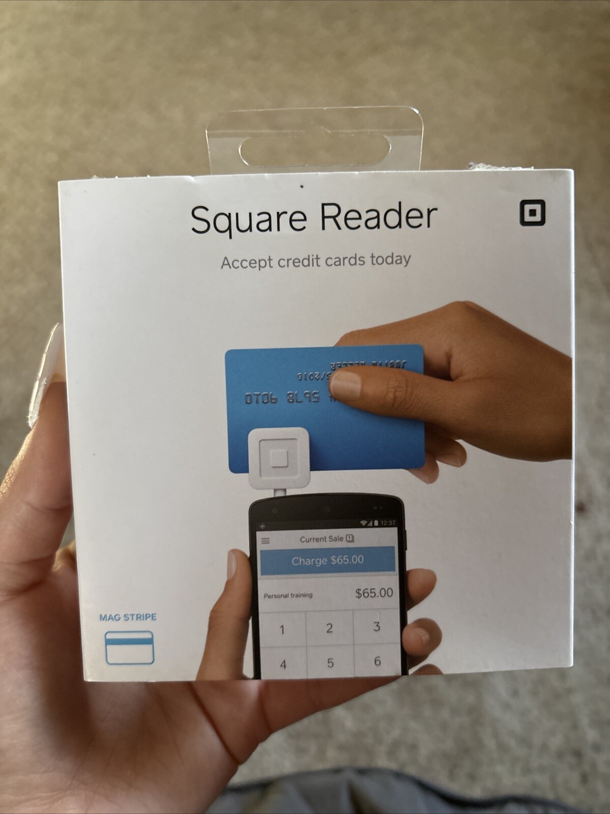 Square Credit Debit Card Reader – White for Apple iPhone and Android