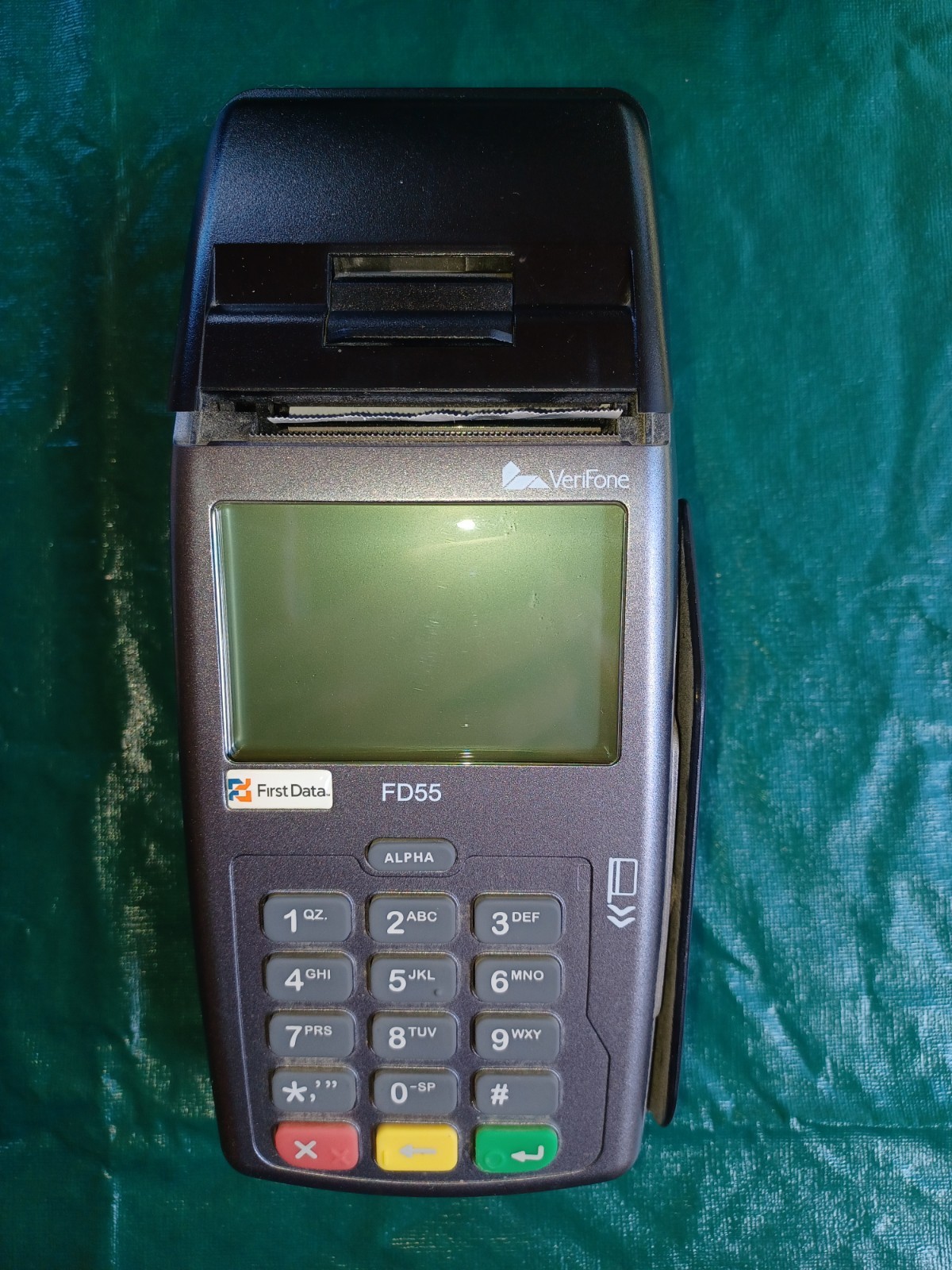 Lot Of 2 First Data credit card terminals FD55 and FD130 with 3 paper rolls