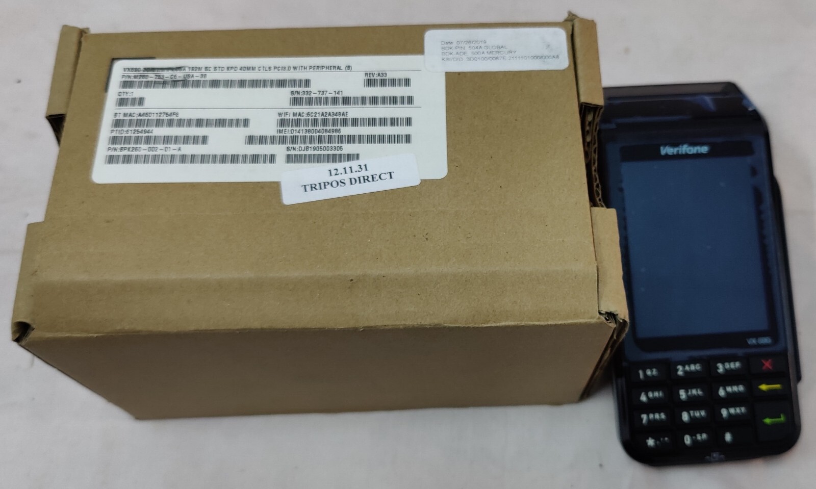 Verifone VX690 3G BT/WIFI USA 192M SC STD keypad 40MM CTLS M260-753-C6-USA-3B