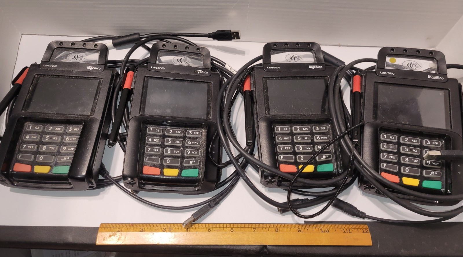 4 Units Ingenico Lane 5000 Credit Card Reader NFC Payment Terminal UNTESTED