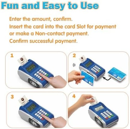 Payment Terminal Toys, Point of Sale Terminal with Light and Sound, Cash Regi…