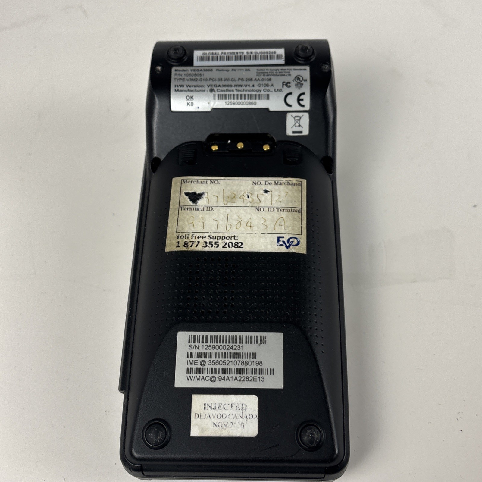 Dejavoo Z9 Vega 3000 3G WiFi Wireless Contactless Credit Card Terminal (C-53)