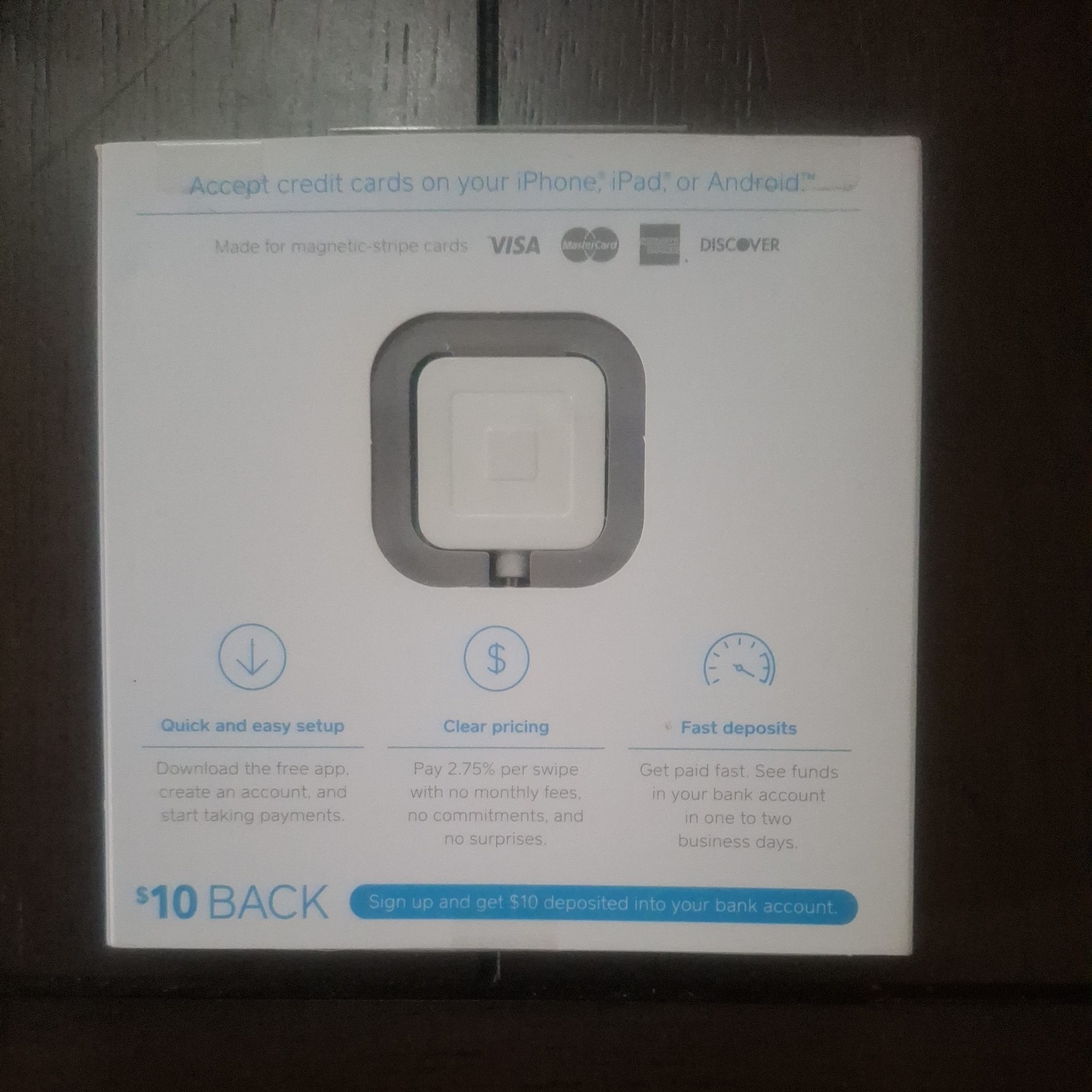 Square A-PKG-0206-01 Credit Debit Card Reader – White for Apple iPhone and…