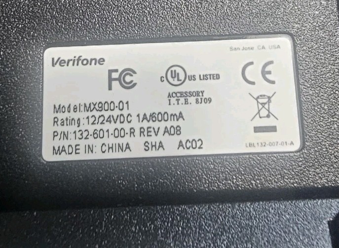 Verifone MX900-01 Pin Pad Payment Terminal For Parts Or Repair. Untested