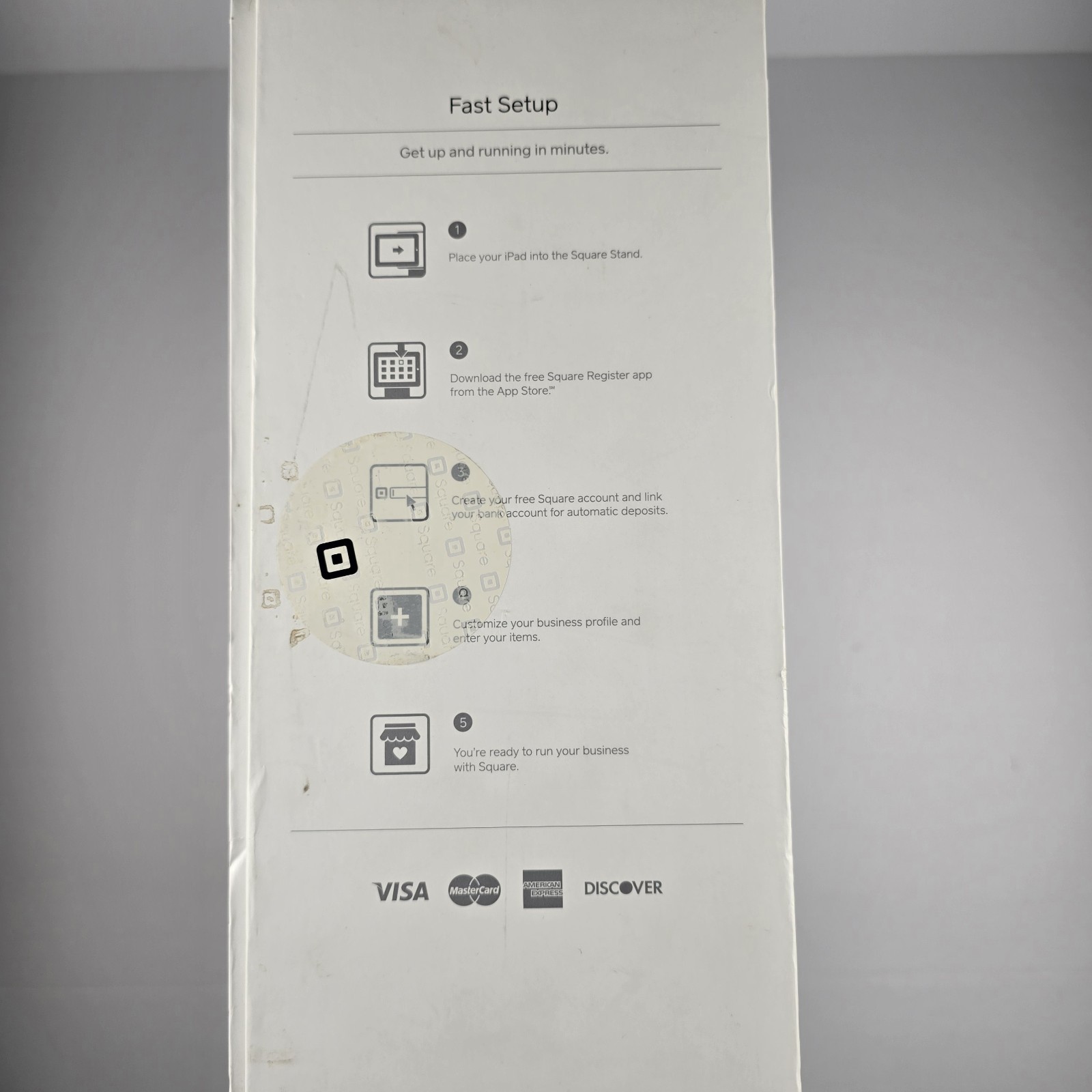 Square Stand Point of Sale POS For iPad 2 3rd Gen 30-Pin Connector White Used