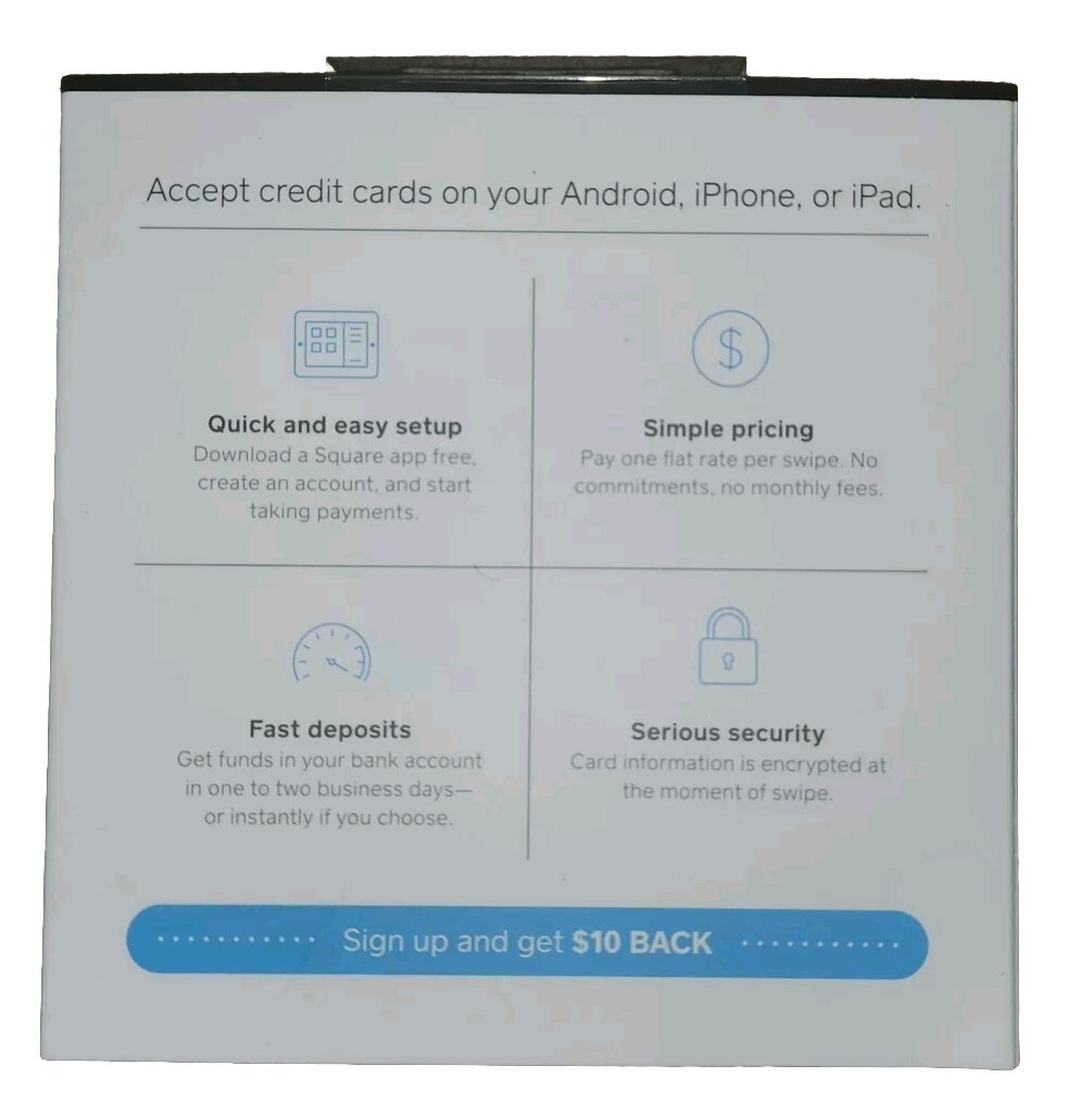 Square Reader Credit Debit Card Magstrip Apple & Android Headset Jack APKG020601