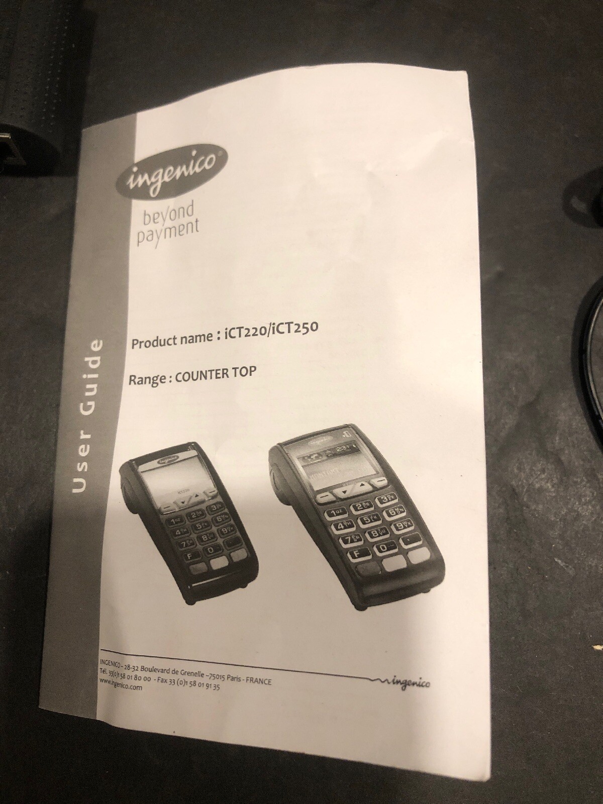 INGENICO ICT250 CREDIT CARD Swipe /Chip Reader Processing TERMINAL –
