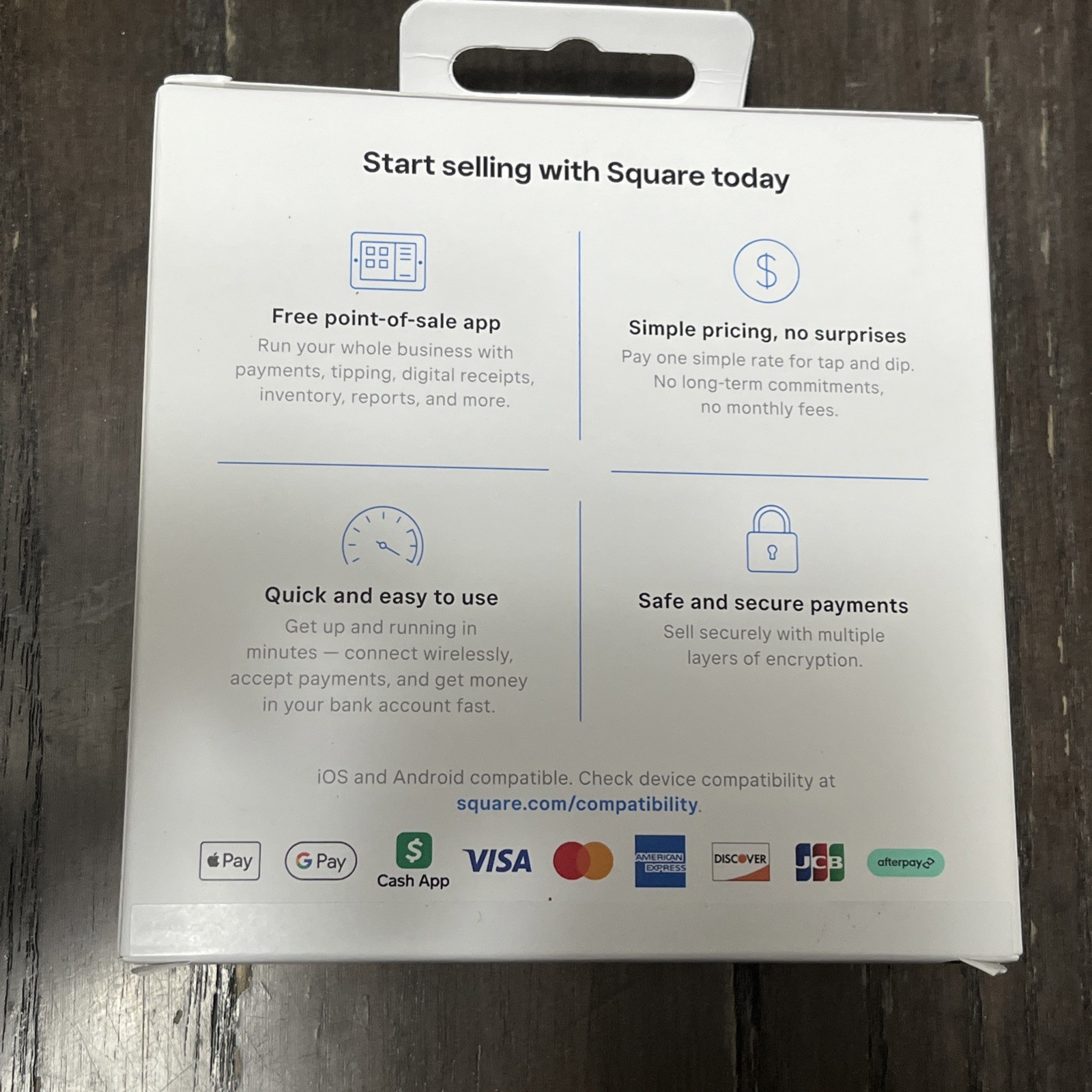 New Square Card Reader, Contactless and Chip Reader 2nd Generation White