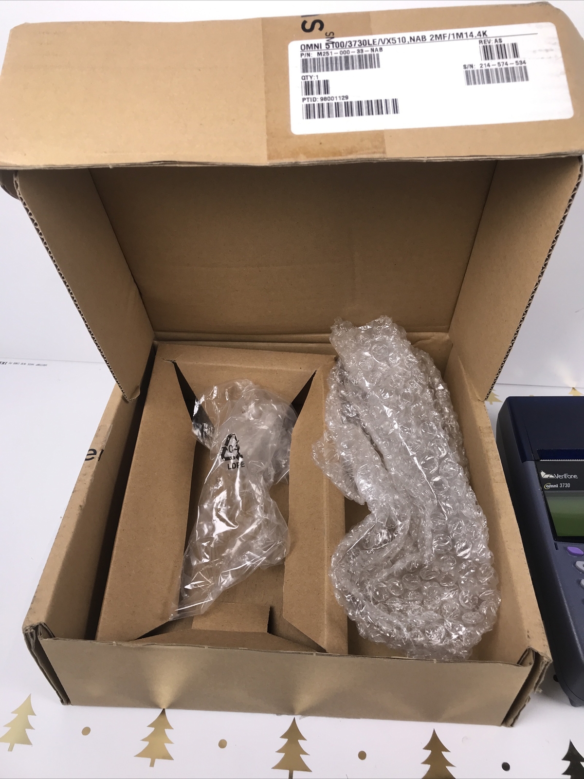 Verifone VX510 OMNI 3730 LE Credit/Debit Card Machine with Power Cord + Extras