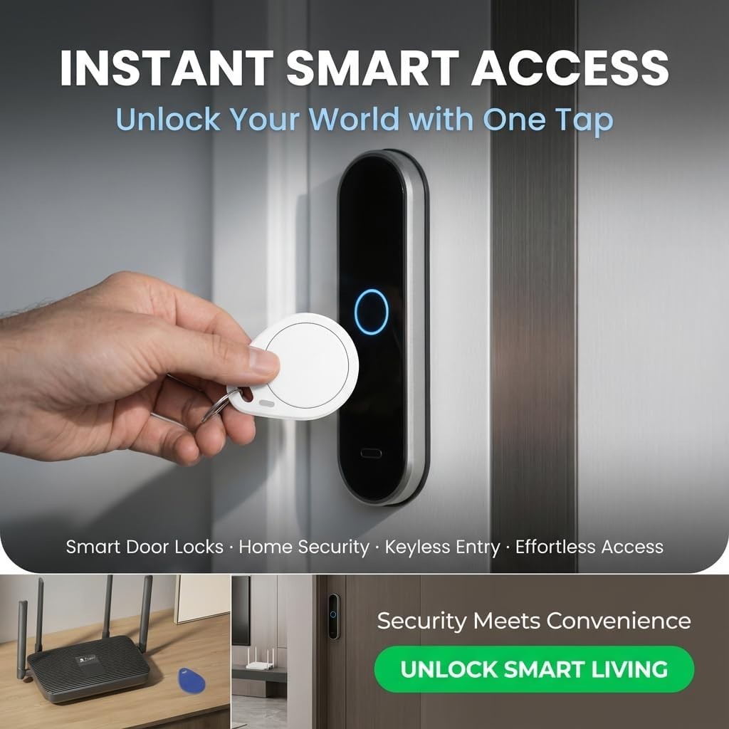 NFC 215 Keytags in Black – Rewritable Tags with Keychain for Smart Devices