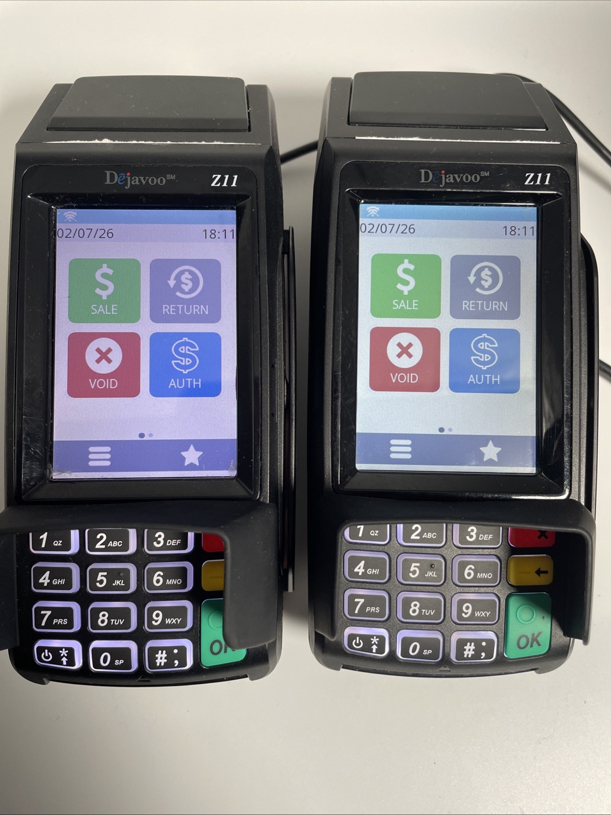 Set of Two (2) DEJAVOO Z11 Credit and Debit Card Terminals WiFi