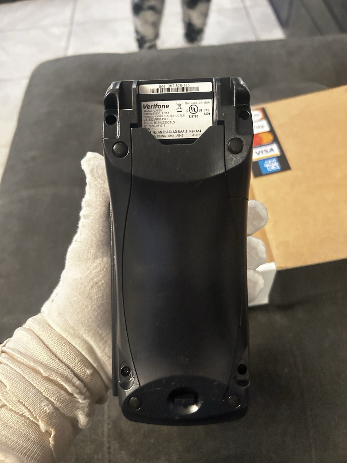 VeriFone VX 520 Wired Credit Card Terminal w/ Power Cord & Receipt Paper Rolls✨
