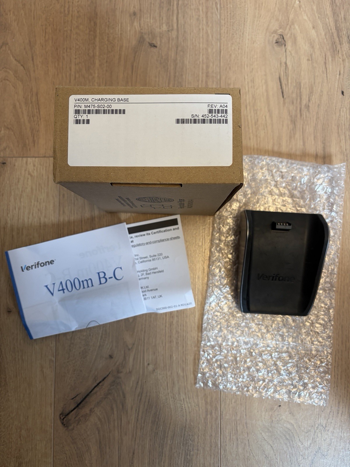 VERIFONE V400M B-CHARGING BASE DOCK CHARGE-ONLY FOR PORTABLE PAYMENT TERMINAL