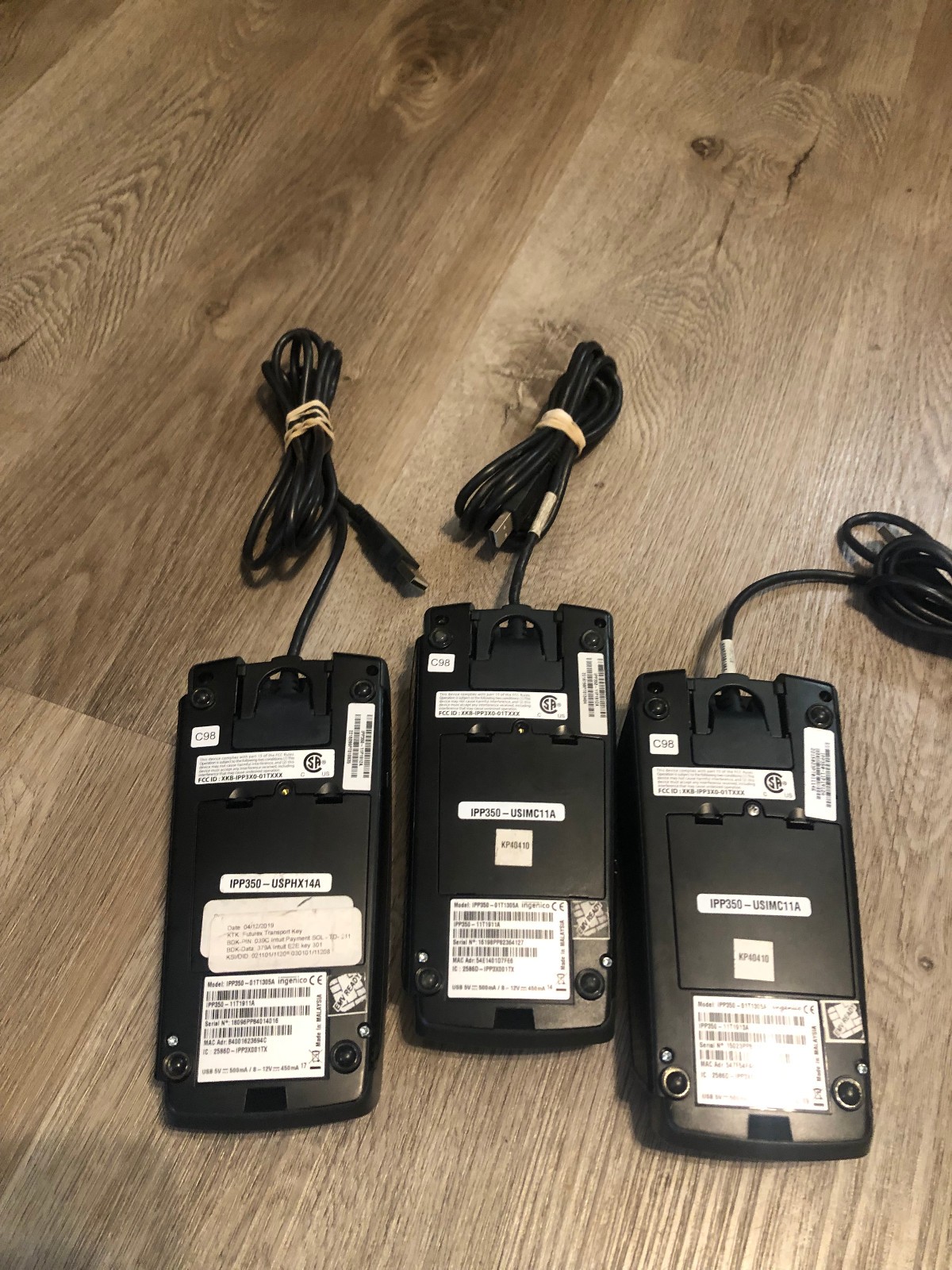 LOT of (3) Ingenico iPP350 Credit Card Terminal Reader /PINpad for Revel POS