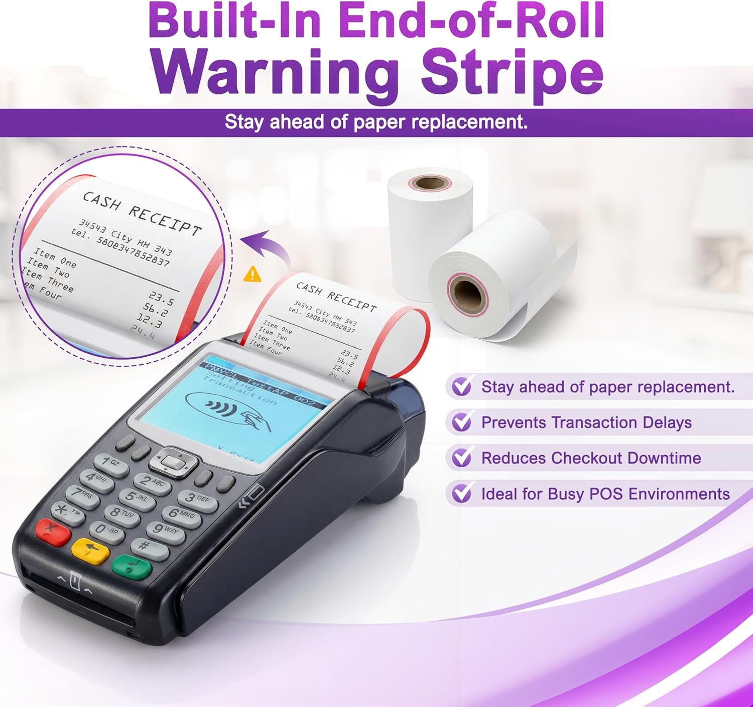 Verifone & Ingenico Thermal Paper Rolls 2 1/4″ x 55′ (10 Pack) BPA Free Receipt