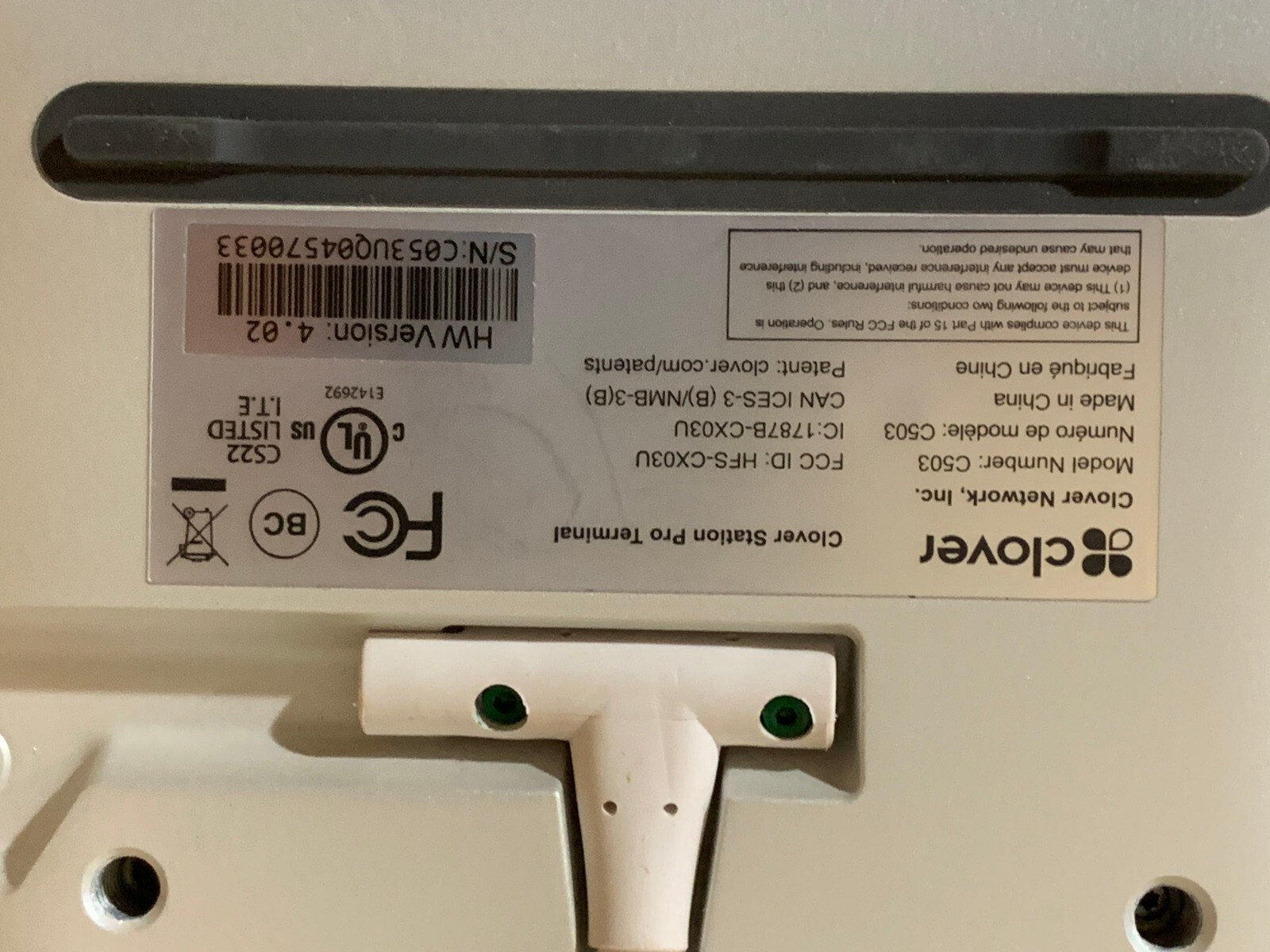 Clover Station Pro c503 with Pro Terminal (used 3 months)