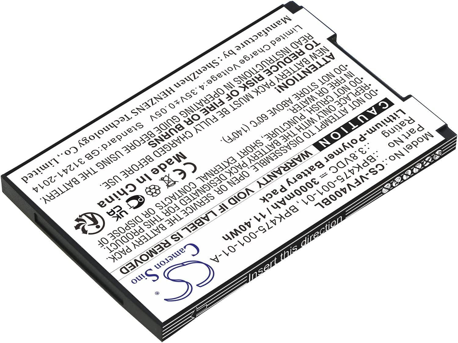 Replacement Battery Fit for Verifone M435 003 04 NAA S V400M V400M Plus 4G