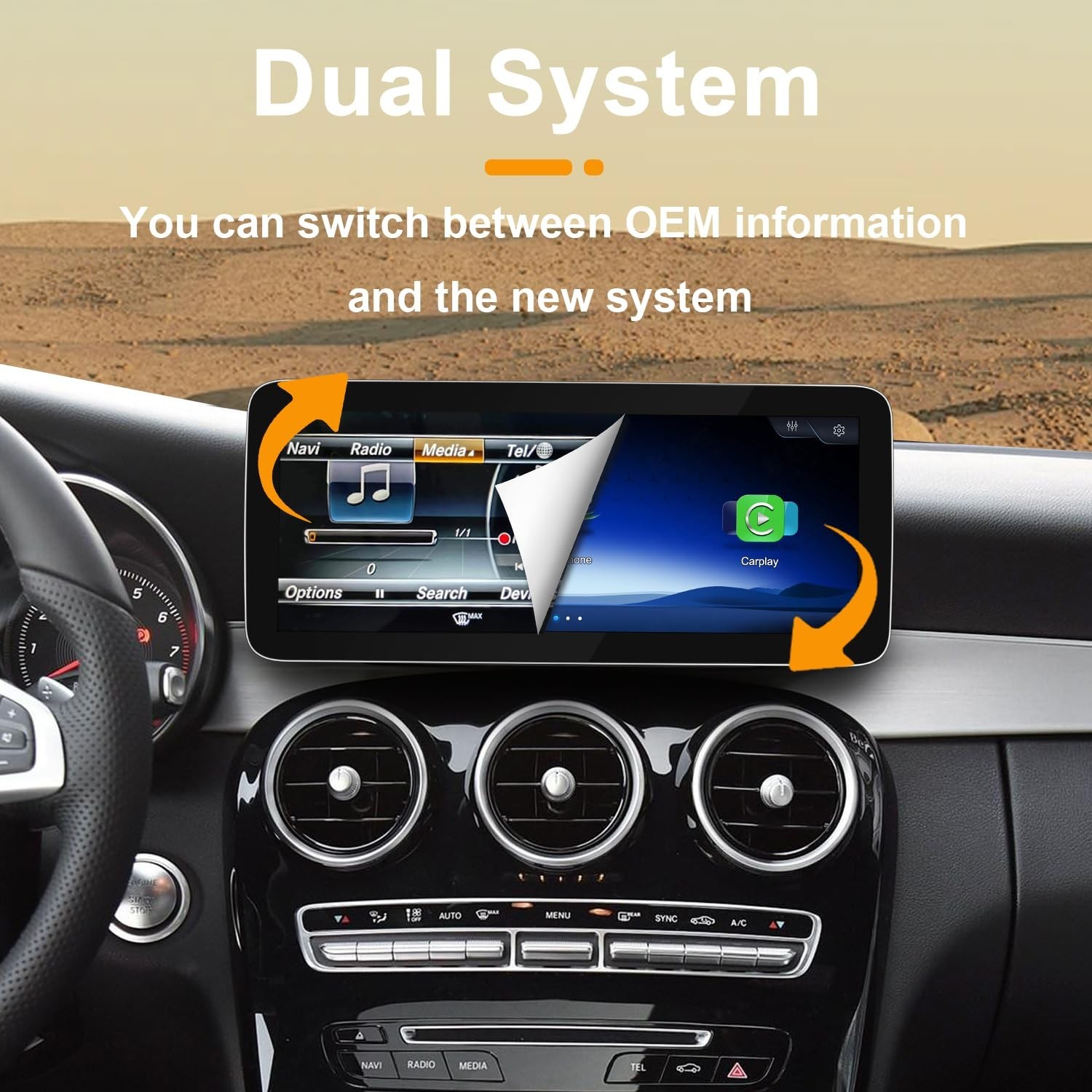 12.3 Inch Linux Car Touch Display Screen for Mercedes Benz 2016-2019 C A CLA …