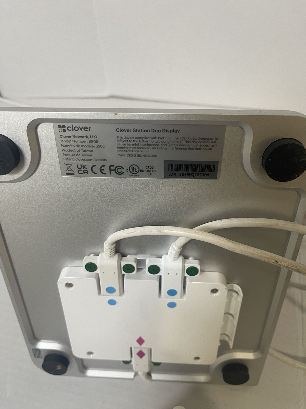 Clover StationDuoTerminal Printer POS System C505 S505 P500 K405 W Cables Read
