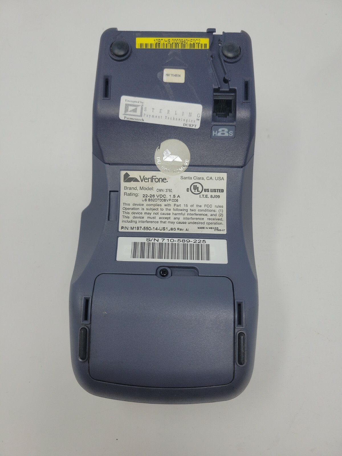 verifone omni 3750 No Power Supply