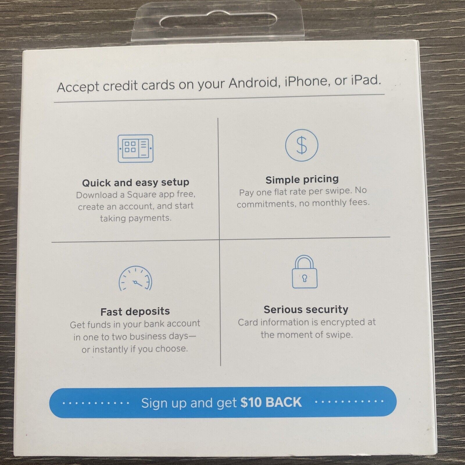 Square Credit Card Reader for iPhone, iPad and Android Magstripe Headset Jack