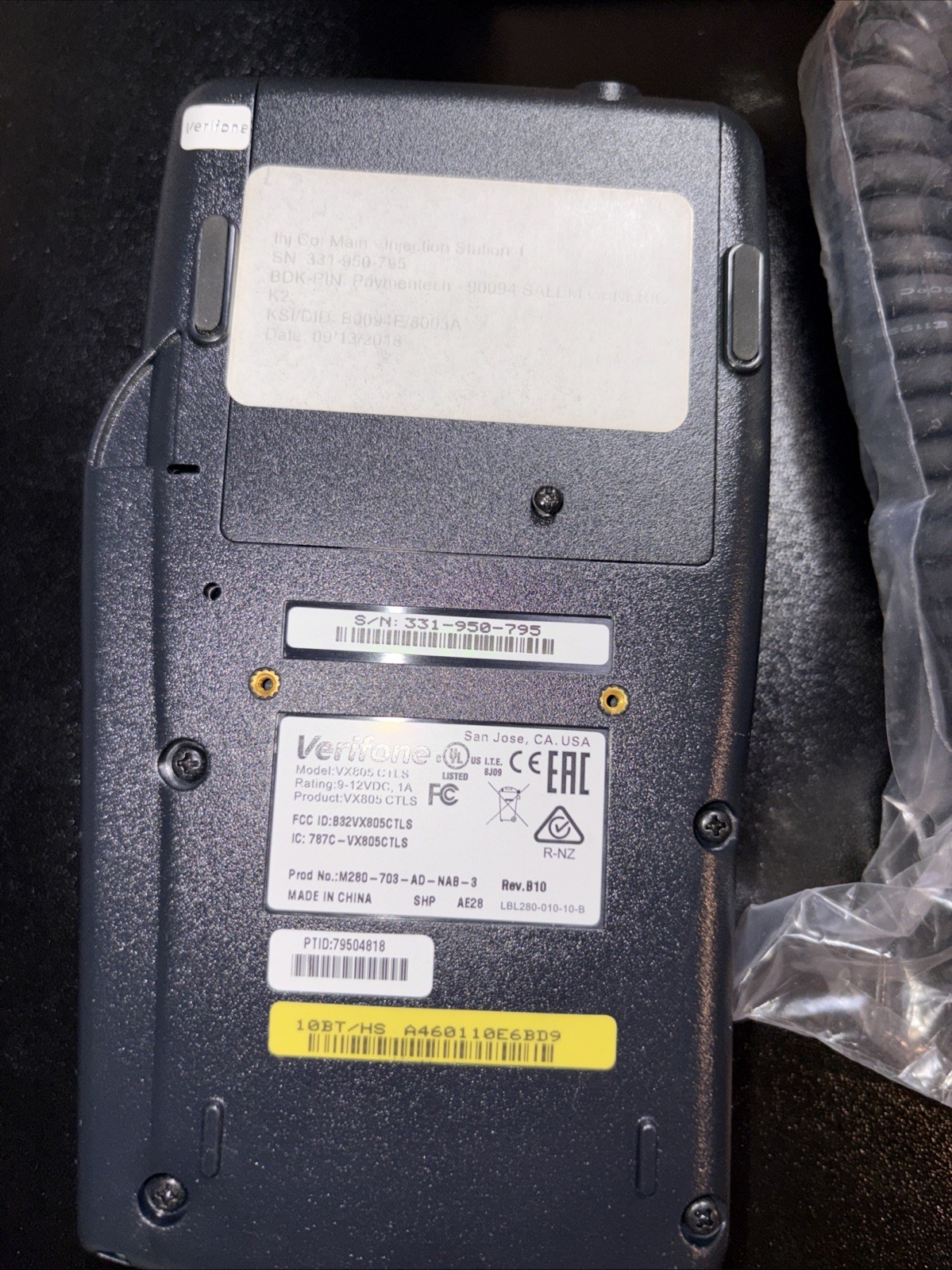 VeriFone VX805 CTLS Pin Pad Chip/Card Reader
